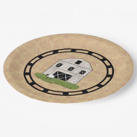 primitieve stal papieren bordje (Gekanteld)