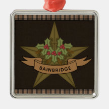 Primitieve Star & Berries gepersonaliseerde kerst