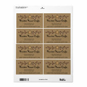 PRIMITIEVE STER & BESJES OP KRAFT VERZENDLABEL (Full Sheet)