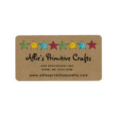 Primitieve sterren op kraft Shipping Label (Voorkant)