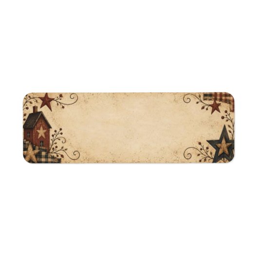 Primitieve sterren & Plaid Etiket (Voorkant)