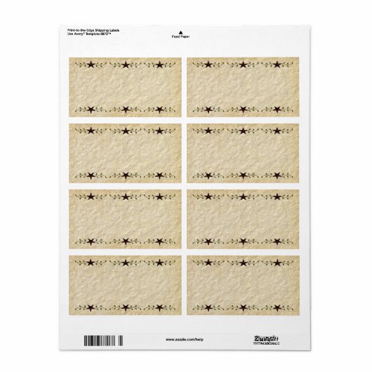 Primitieve sterren productlabels etiket (Full Sheet)