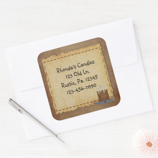 Primitieve Sticker kaars (Envelop)