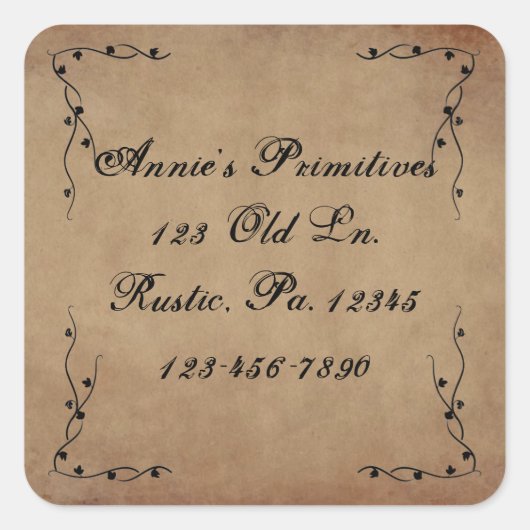 Primitieve Sticker op het vierkant (Voorkant)