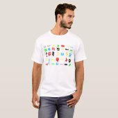 Primitieve symbolen pop kunst t-shirt (Voorkant volledig)