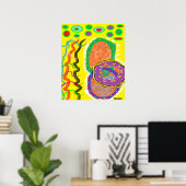Primitieve tribal art poster print gemengde kleure (Thuiskantoor)