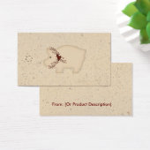 Primitieve varkenshanglabel visitekaartje (Bureau)