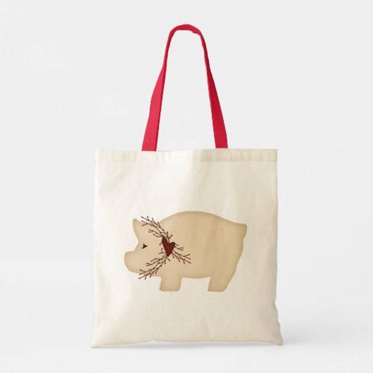 Primitieve Varkenspijn Canvas tas (Achterkant)