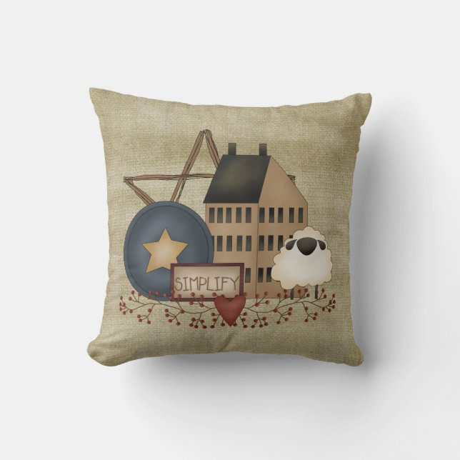 Primitieve VEREENVOUDIGING Pillow Kussen (Voorkant)