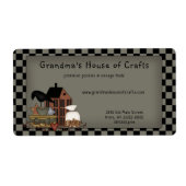 Primitieve verzending land Saltbox House Crow Ship Etiket (Voorkant)