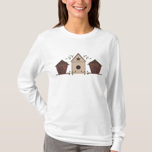 Primitieve Vogelhuisjes Shirt (Voorkant)