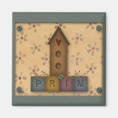 Primitieve vogelhuismagneet magneet (Voorkant)