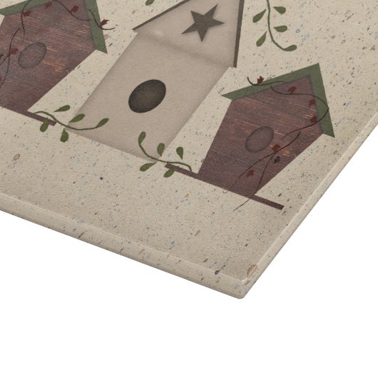 Primitieve Vogelhuizen Glas Snijplank (Hoek)