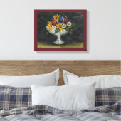 Primitieve volks kunst bloemschilderij op canvas afdruk (Insitu (Slaapkamer))