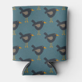 Primitieve volkskunst rustiek land vogel patroon blikjeskoeler (Voorkant)