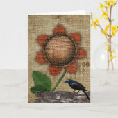 Primitieve wenskaart kaart (Gele Bloem)