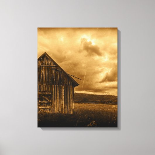 Primitieve westerne boerderij oude schuur canvas afdruk (Voorkant)