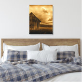 Primitieve westerne boerderij oude schuur canvas afdruk (Insitu (Slaapkamer))