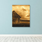 Primitieve westerne boerderij oude schuur canvas afdruk (Insitu (Houten vloer))
