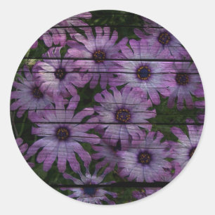 Primitieve Westerne Country Barn Board paarse made Ronde Sticker