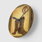 primitieve westerne hoefijzer cowboylaarzen ronde klok (Hoek)