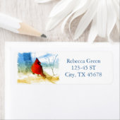 Primitieve westerne land kerst rood kardinaal etiket (Insitu)