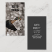 Primitieve Westerne landendelhouten eenden Visitekaartje (Voorkant / Achterkant)