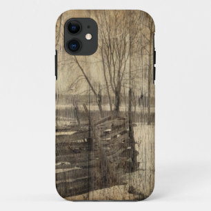 Primitieve westerne landhek boerderij landschap iPhone 11 hoesje