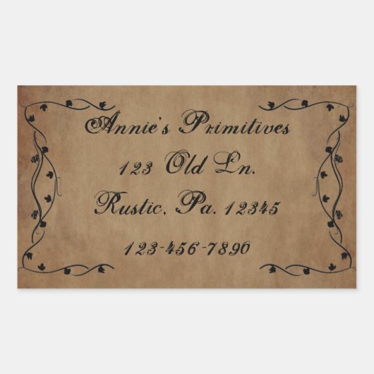 Primitieve wijn-Sticker Rechthoekige Sticker (Voorkant)