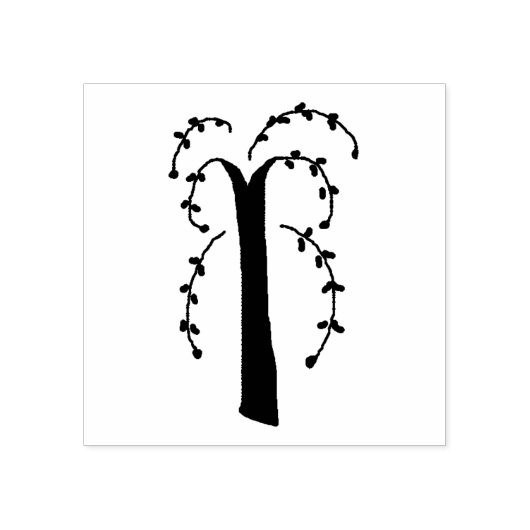 Primitieve Willow Tree Rubber Stamp Rubberstempel (Afrduk)