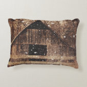 Primitieve wintersneeuwlandlandelijke oude Barn Decoratief Kussen (Achterkant)