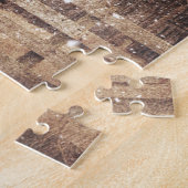 Primitieve wintersneeuwlandlandelijke oude Barn Legpuzzel (Zijkant)