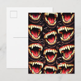 Primitieve Wolf Troep Grommende Tanden Horror Pop  Briefkaart