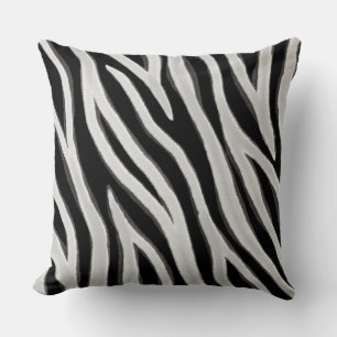 Primitieve zebrastrepen Donker Lichtgrijs Kussen