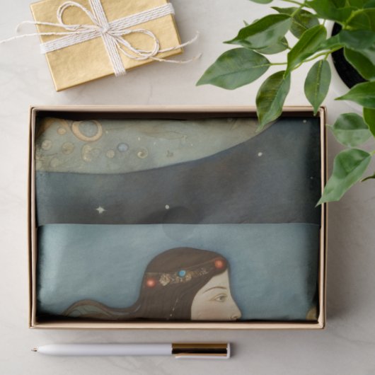 Primitieve zeemeermin in de Keltische oceaanontbin Tissuepapier (Geschenk)