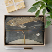 Primitieve zeemeermin in een vlek die ontleent tissuepapier (Geschenk)