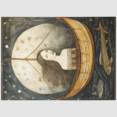 Primitieve zeemeermin in een vlek die ontleent tissuepapier (Voorkant)