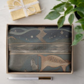 Primitieve zeemeermin in een vlek die ontleent tissuepapier (Geschenk)