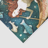 Primitieve zeemeermin met ontkoppeling van visschi tissuepapier (Detail)