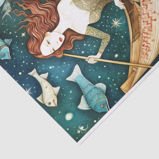 Primitieve zeemeermin met ontkoppeling van visschi tissuepapier (Detail)