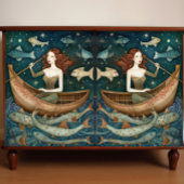 Primitieve zeemeermin met ontkoppeling van visschi tissuepapier