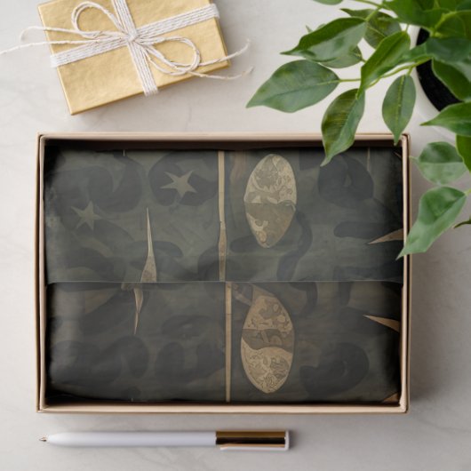 Primitieve zeemeermin met vis hemelse decoupage tissuepapier (Geschenk)