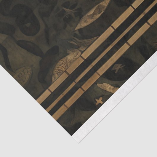 Primitieve zeemeermin met vis hemelse decoupage tissuepapier (Detail)