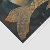 Primitieve zeemeermin met vis oceaan decoupage tissuepapier (Detail)