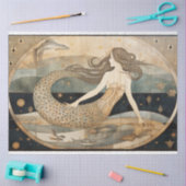 Primitieve zeemeermin Neutral Coastal Art Decoupag Tissuepapier (Craft)