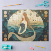 Primitieve zeemeermin rood haar hemelse decoupage tissuepapier (Craft)