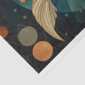 Primitieve zeemeermin rood haar hemelse decoupage tissuepapier (Detail)