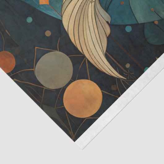 Primitieve zeemeermin rood haar hemelse decoupage tissuepapier (Detail)