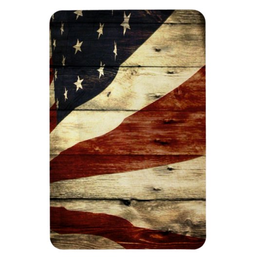 Primitive Americana Barn Wood American Flag Magneet (Verticaal)