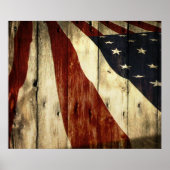 Primitive Americana Barn Wood American Flag Poster (Voorkant)